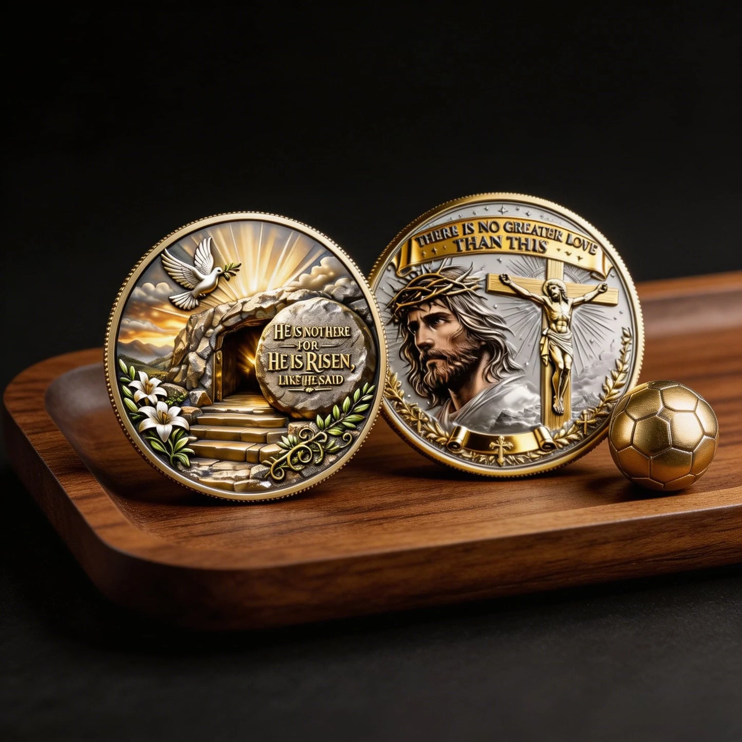 Religious Christian Themed Commemorative Coin 3D Embossed Jesus & Cross Design Collectible Souvenir