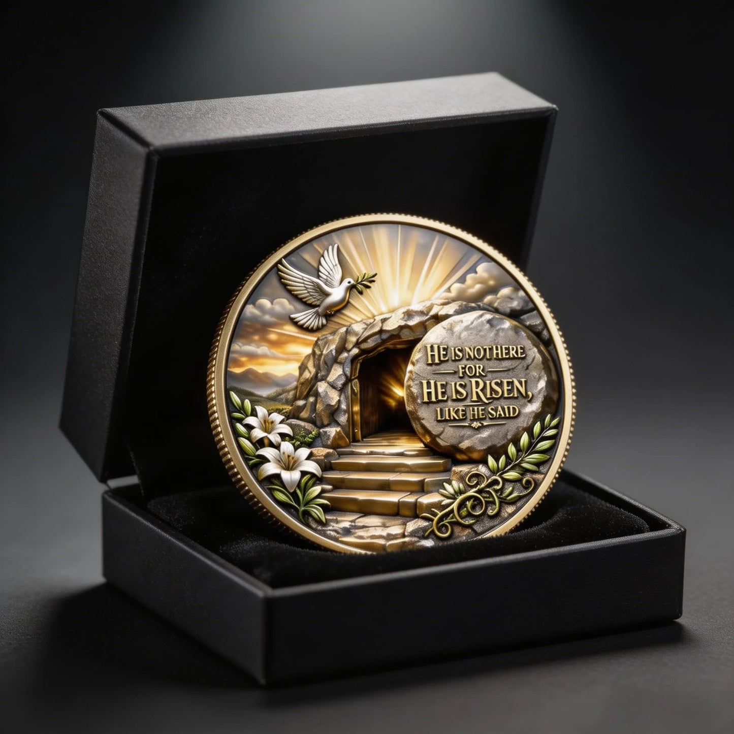 Religious Christian Themed Commemorative Coin 3D Embossed Jesus & Cross Design Collectible Souvenir